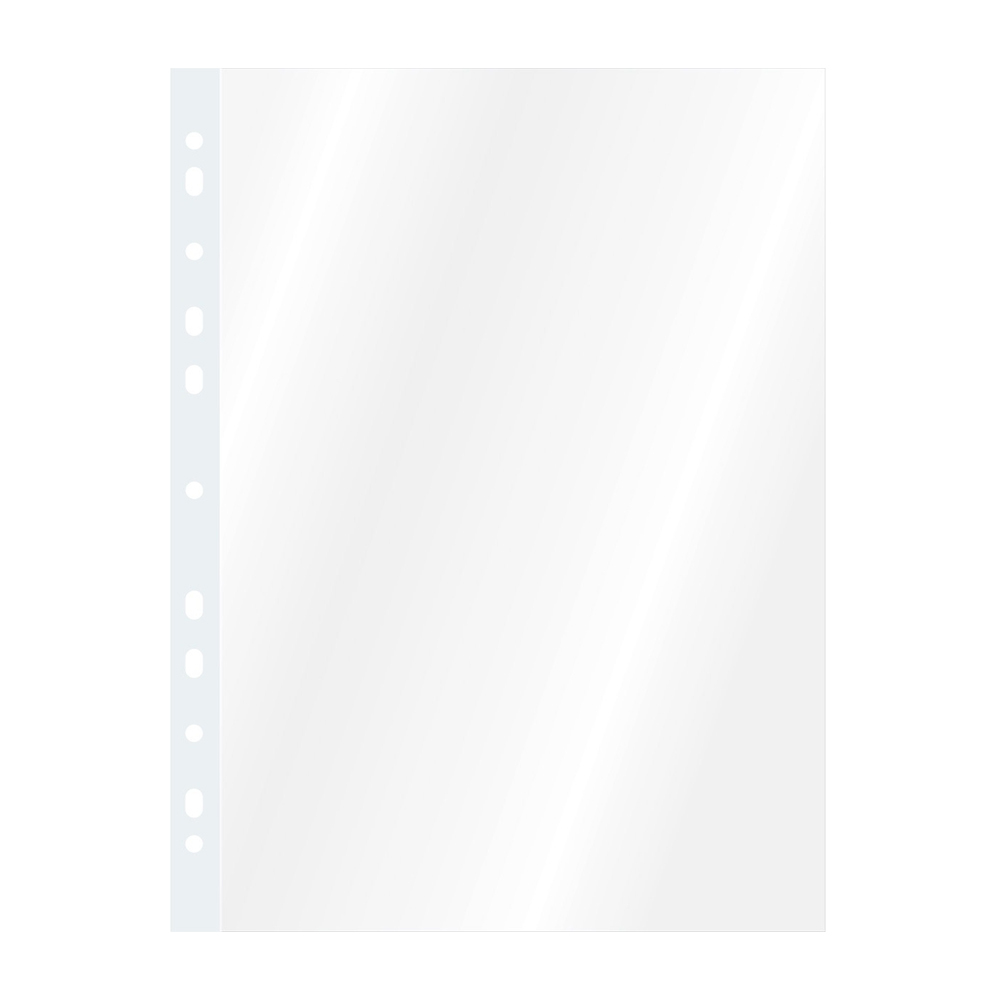 Файлы вкладыши А4 для документов 100 штук, 30 мкм, с перфорацией, MC-Basir, Упаковка прозрачных перфорированных папок-файликов для бумаги, вместимостью до 40 листов