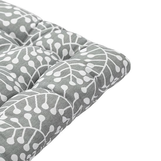 Подушка на стул из хлопка серого цвета с принтом Спелая Смородина из коллекции scandinavian touch, 40х40 см