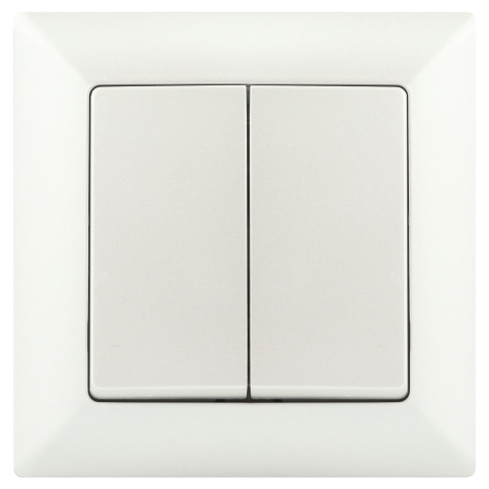 Переключатель Intro Solo 4-107-06 двухклавишный, 10А-250В, IP20, СУ, перламутр