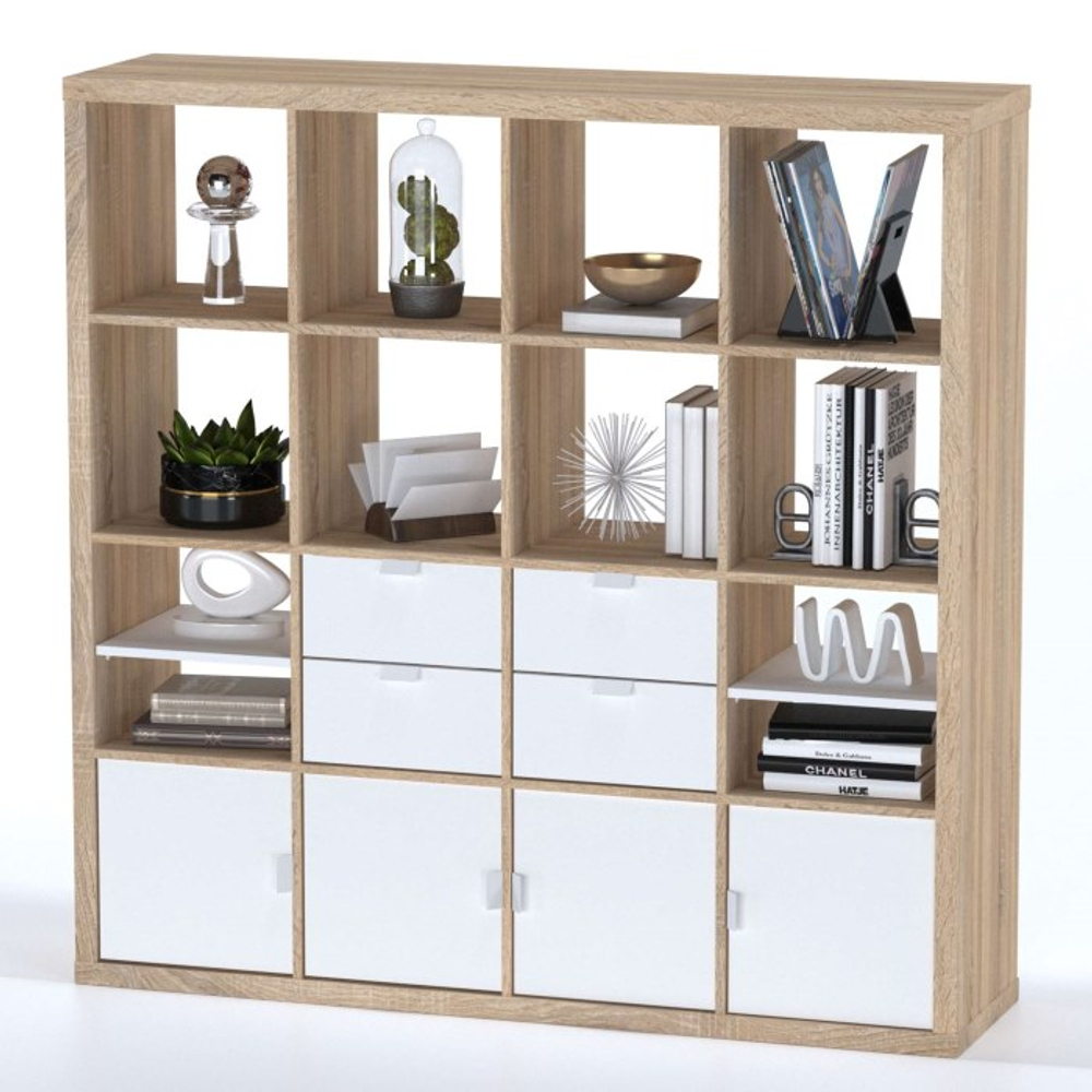 Cтеллаж Фора 16, 147*147*38 см, дуб беленый