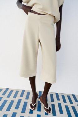 ZARA ШИРОКИЕ ШОРТЫ, ЭКРЮ