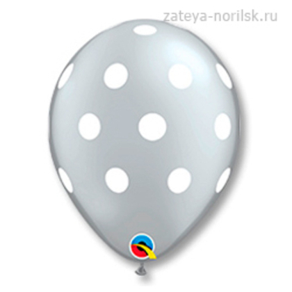 Горошек - белый на серебрянном