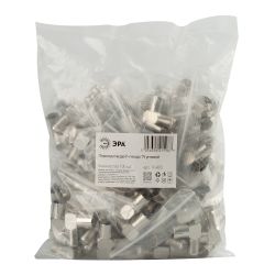 Переходник ЭРА R-A03 гнездо F-гнездо TV угловой | Разъёмы, переходники, ТВ делители