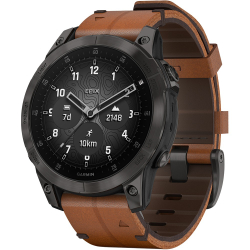 Garmin EPIX (Gen 2) Sapphire титановый черный с коричневым кожаным ремешком 010-02582-30