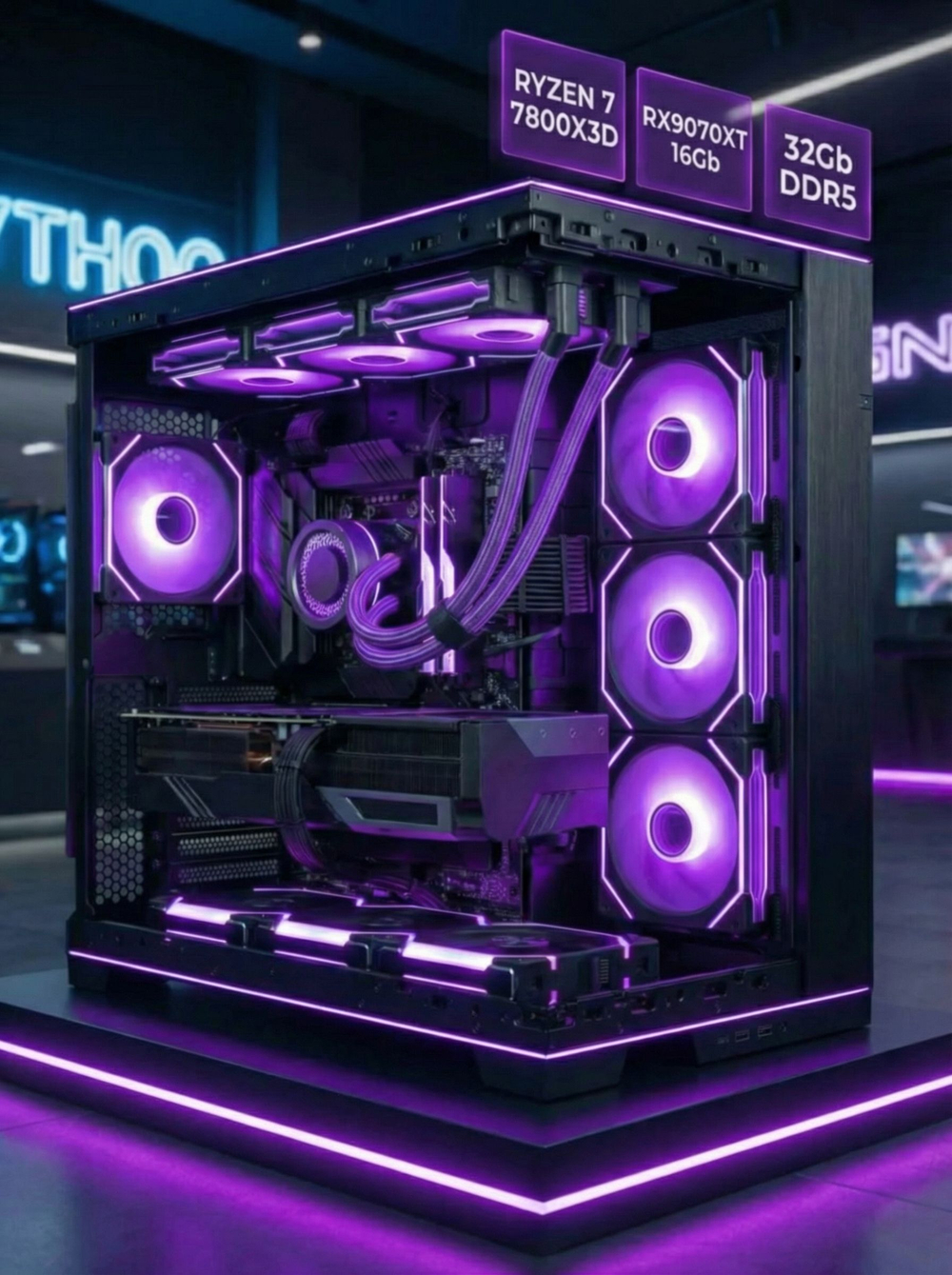 Игровой компьютер / RYZEN 7 7800X3D / AMD RX9070XT / 32GB / DDR5 / SSD 2 ТБ / Windows 11 Pro