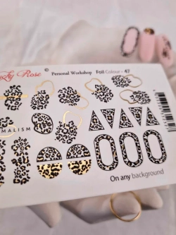 Lucky Rose Слайдеры наклейки для длинных ногтей Foil 047