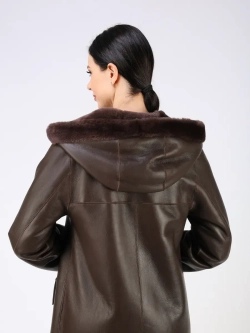 Дубленка зимняя натуральная с капюшоном