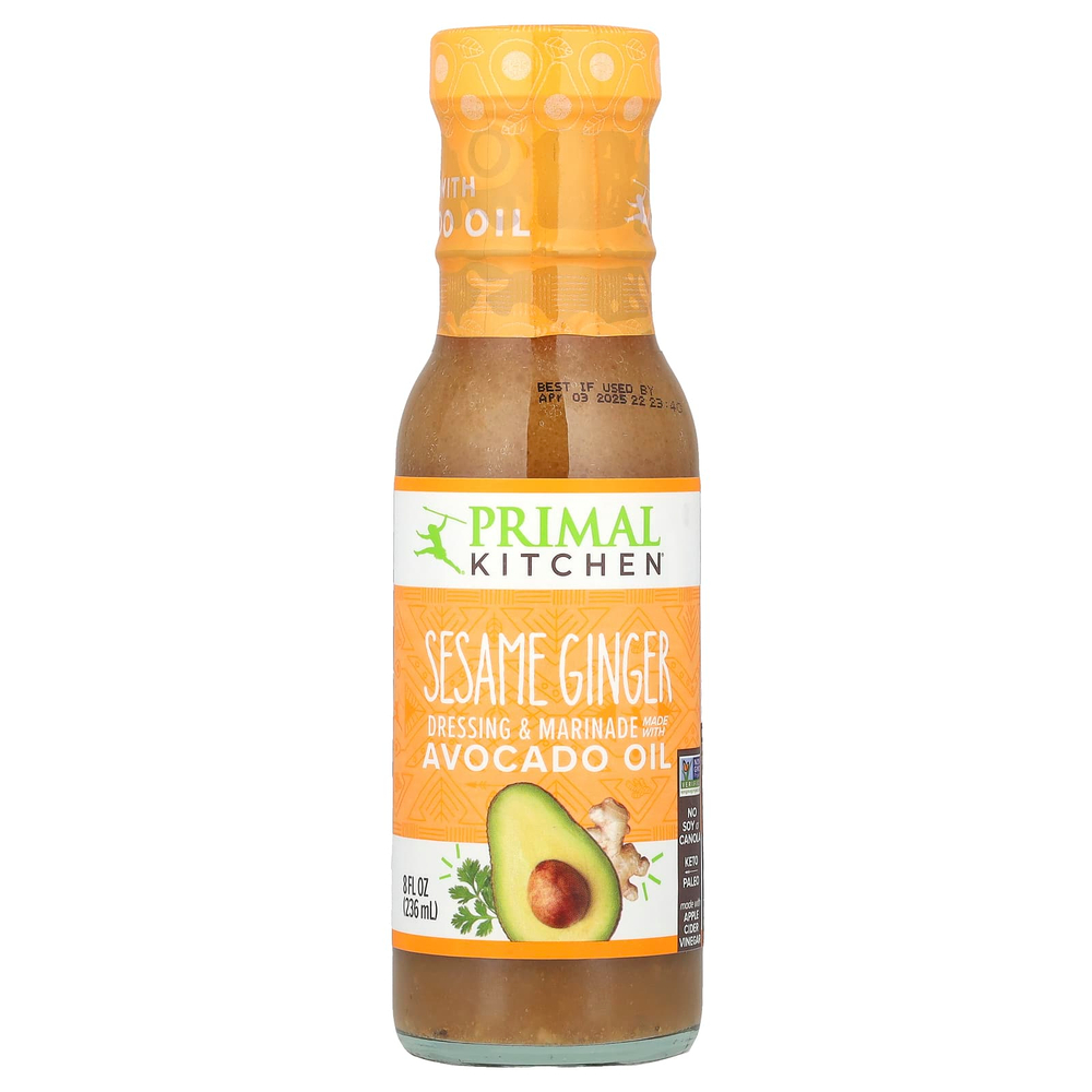 Primal Kitchen, Винегрет и маринад с кунжутным имбирем и маслом авокадо, 8 жидких унций (236 мл)