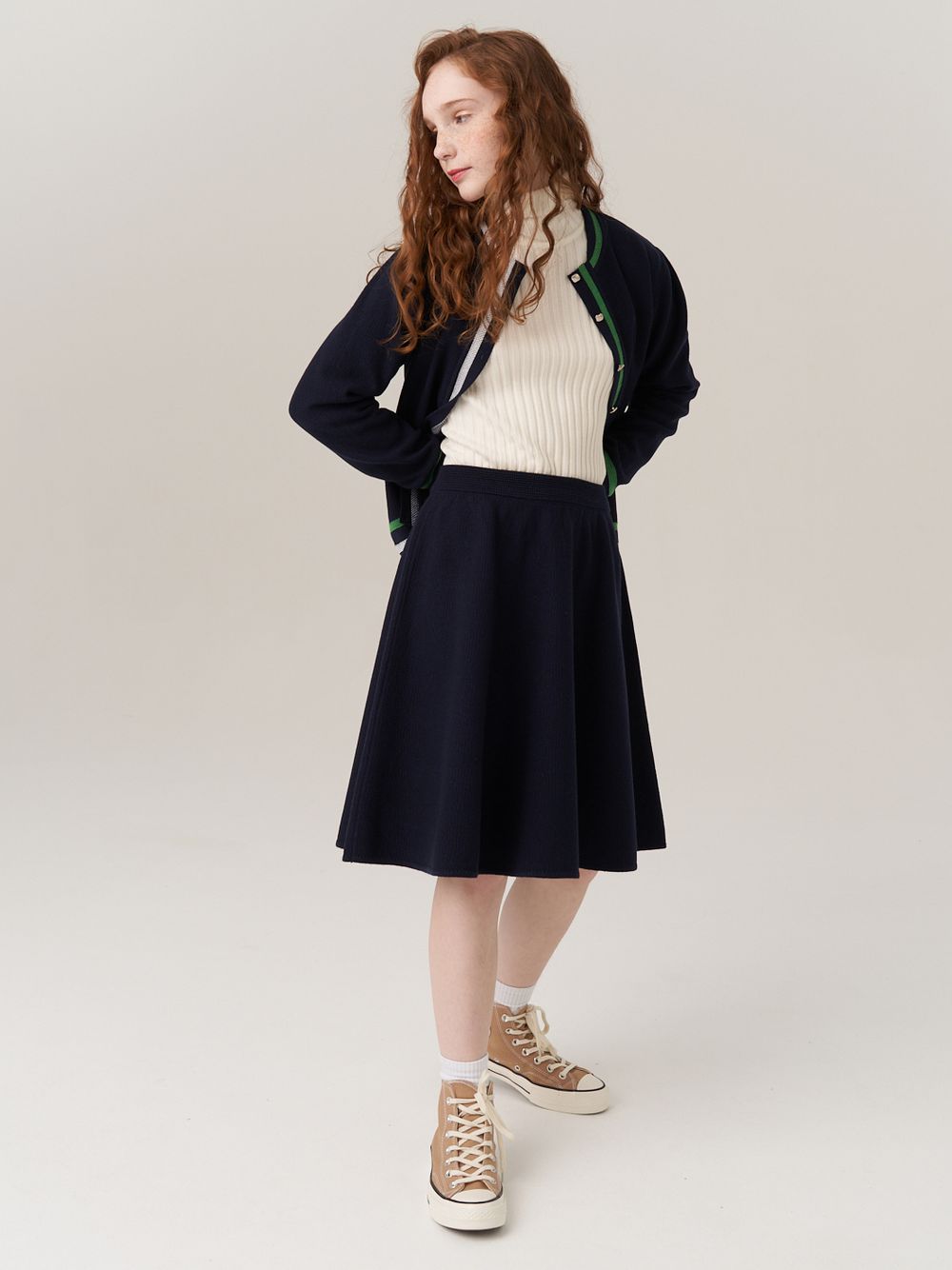 Юбка для девочки в школу AT814 синий