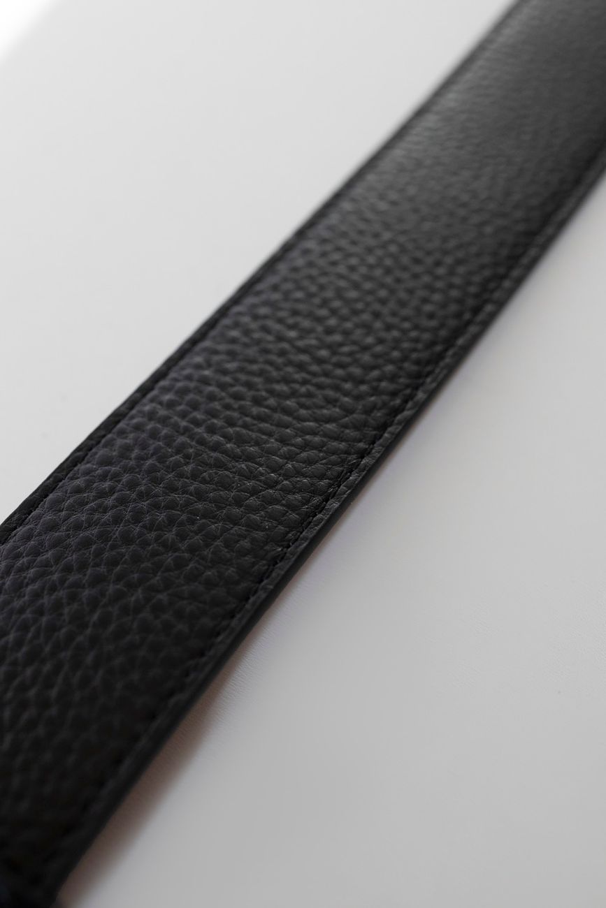 Ремень из фактурной кожи, 35 мм, черный