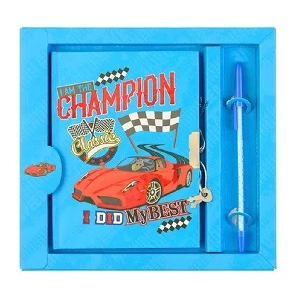 Блокнот детский Basir на замке, с ручкой, формат А6, серия "Машины", переплет 7БЦ, 15*11 см, 48 листов, 4 вида обложки ассорти