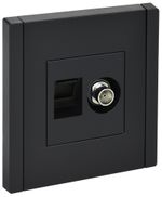 FORTE&PIANO Розетка двойная TV+RJ45 кат.5E FP136 черный IEK