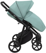 Детская коляска Roan Esso Кожа 3 в 1 с автокреслом Pituso Baesa Pro Black,Beige Canopy ESSK/214/1 Misti Mint/Grey/руч.Черный
