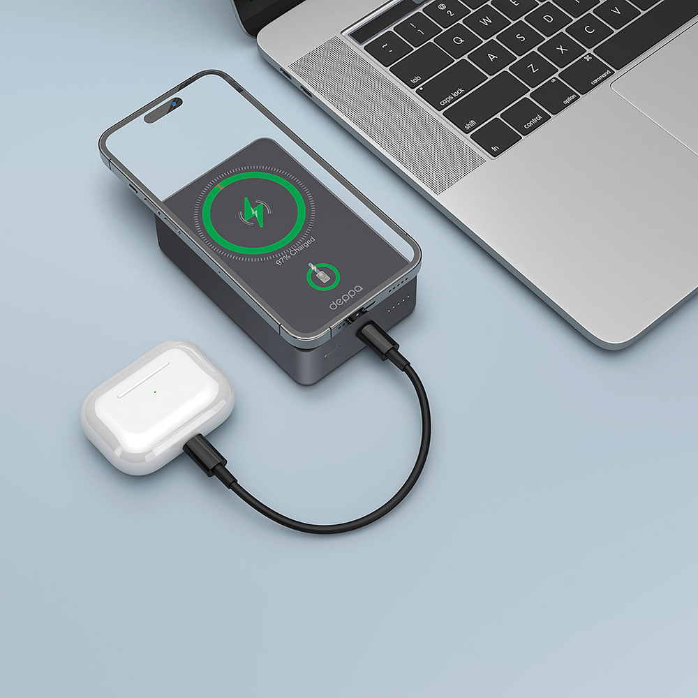 Внешний аккумулятор NRG Alum S 20000 мА-ч, 15Вт MagSafe, серый