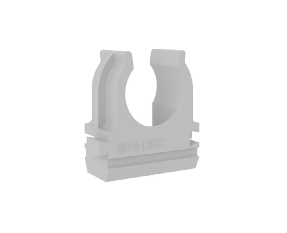 Крепеж гофры - клипса для трубы серая Д16 мм