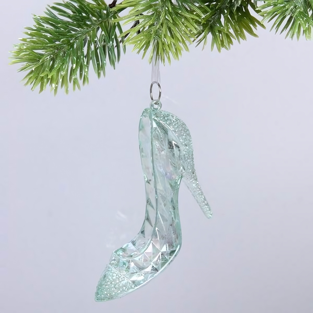 Подвеска "Хрустальная туфелька" 11*7,5 см, Зелёный (Серпантин)