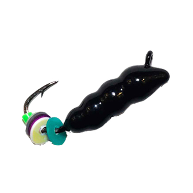 Мормышка Cargo Личинка 0.90г безнасадочная цв. Черный/Пайетка