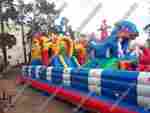 Недорогой батут "Синий дракон" 10*7*3.5 м