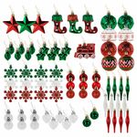 Шары ёлочные НАБОР 73 предмета, "Fairy House", красный/зеленый/белый, пластик, ЗОЛОТАЯ СКАЗКА, 592181