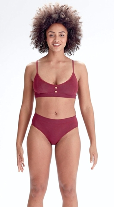 Эко-трусы в мелкий рубчик Eco-wear (Размер: S-M) (Цвет: бордовый)