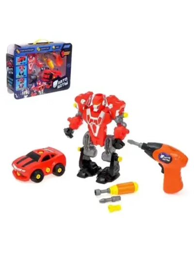 Конструктор-машина «Мега робот», 3 в 1, со световым шуруповё