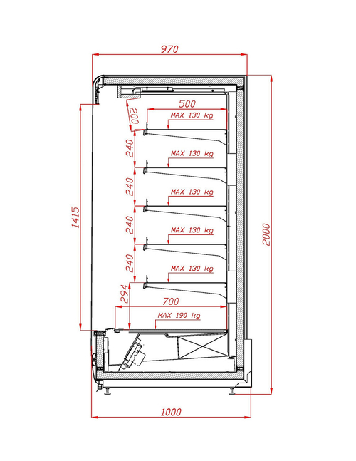 Холодильная горка Hawk 187.5 H220