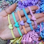 Резинки для волос детские 2шт «МЯТНЫЙ БУМ», сердечки, микс 5 цветов, d-5.5см (Кокетка)