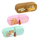 Пенал-косметичка Basir без наполнения, 22*8*5 см, серия "Капибара", с боковым карманом и брелоком, ассорти