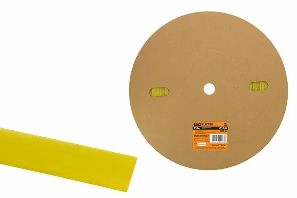 Трубка ТУТнг 16/8 желтая (100 м/ролл) TDM SQ0518-0037