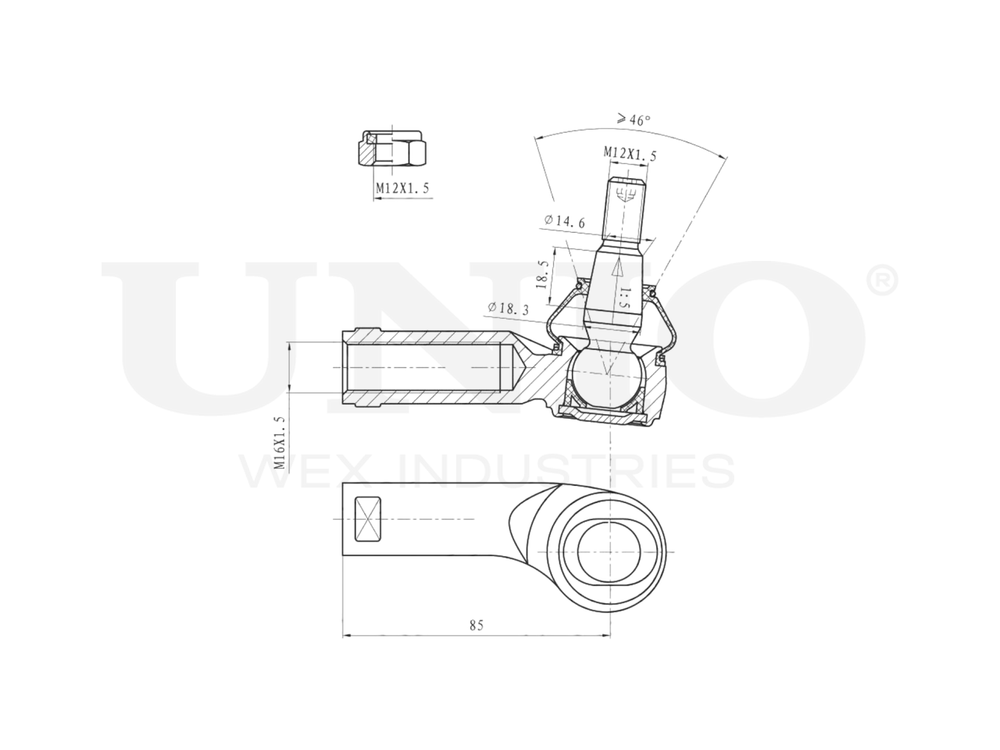 Наконечник рулевой правый UNIO SSP-10047