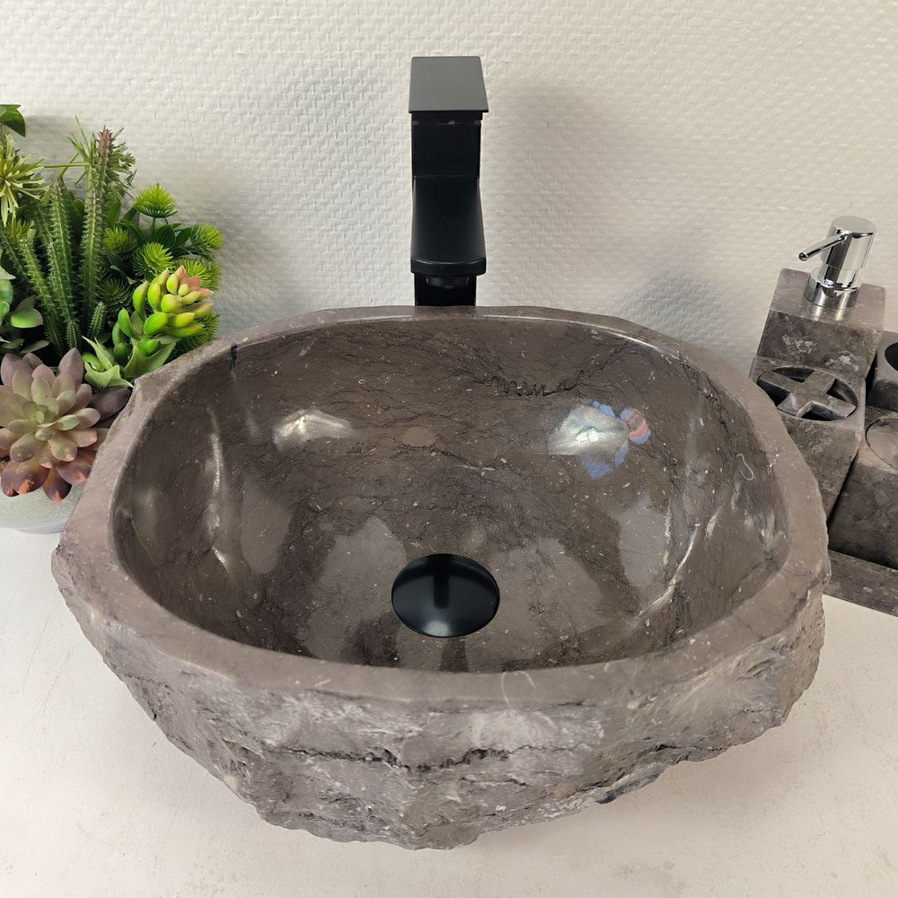 Раковина из мрамора Erozy Grey EM-65323 38*33*15 0882