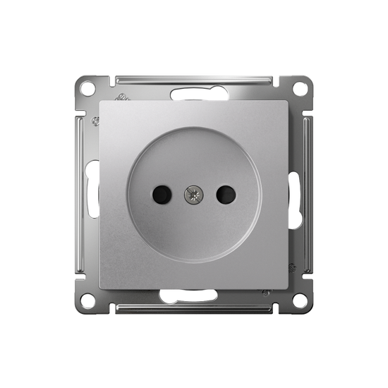Розетка AtlasDesign 16А без заземл. защ. шторки быстрозажим. клем. механизм алюм. SE ATN000349S