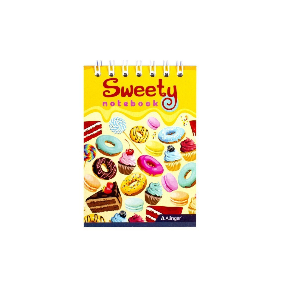 Блокнот А7, гребень, Alingar, мелованный картон, ассорти, 60 л., клетка, " Малыши New"