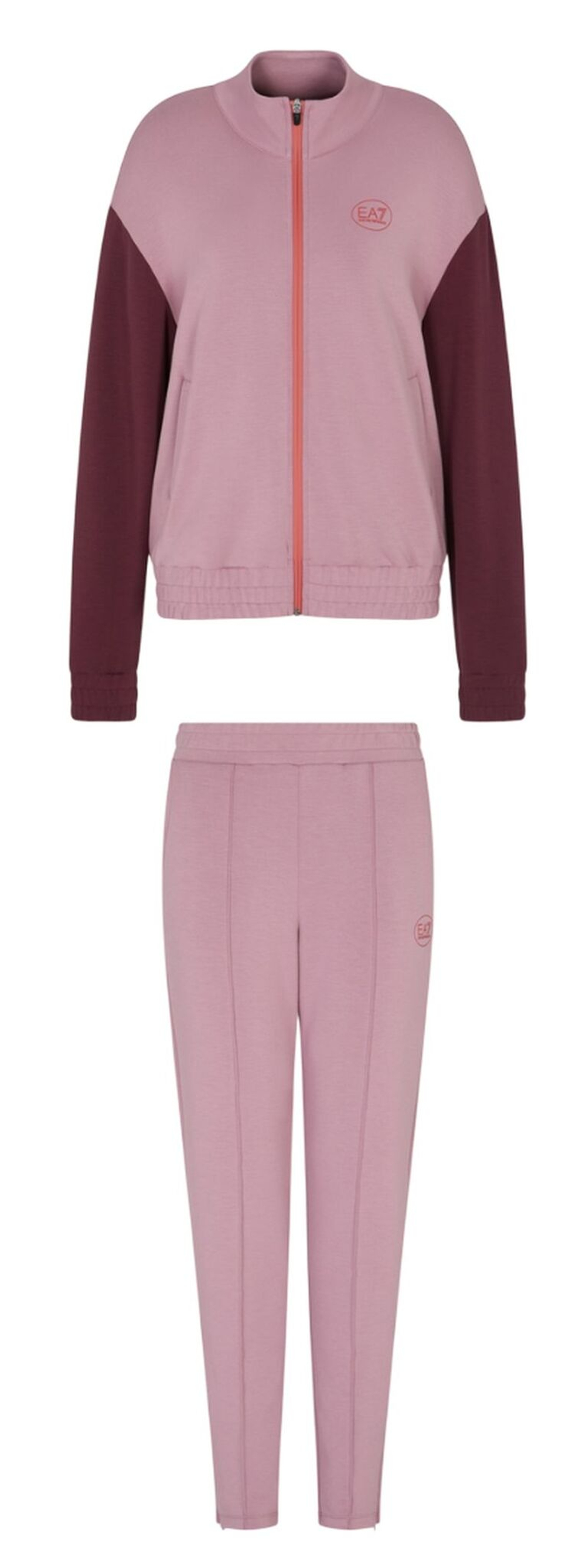 Женский теннисный костюм EA7 Tennis Pro - dusty orchid/bordeau