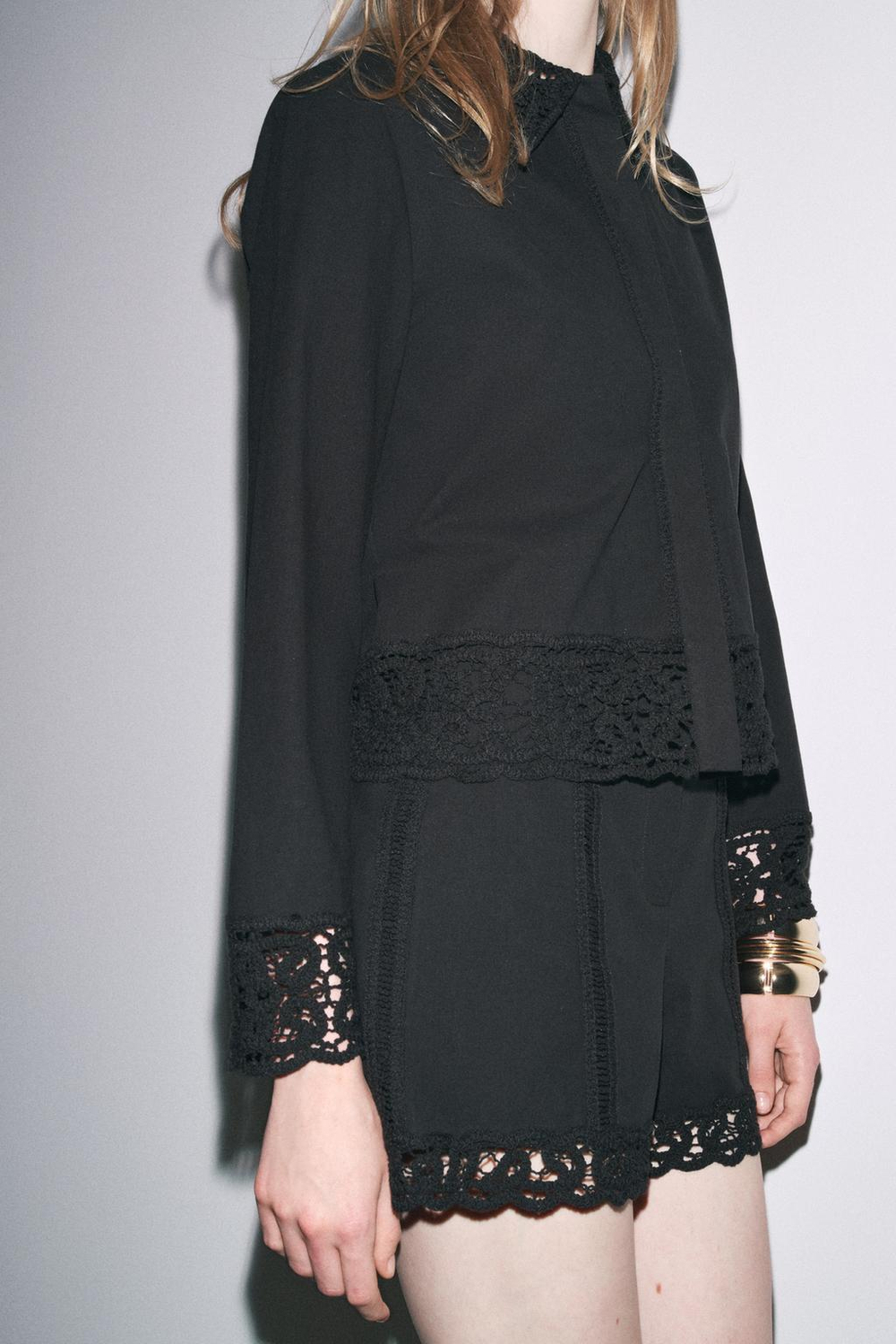 Шорты с кружевом кроше — zw collection