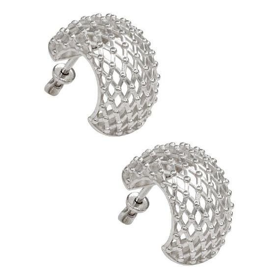 Серьги Сетка из серебра 925 пробы, вид 1