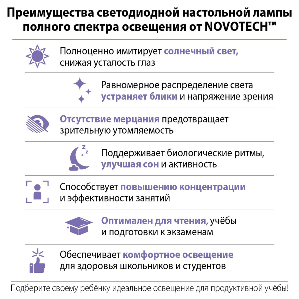 Настольная светодиодная лампа Novotech STUDI 359969 24Вт 4000К 220В IP20
