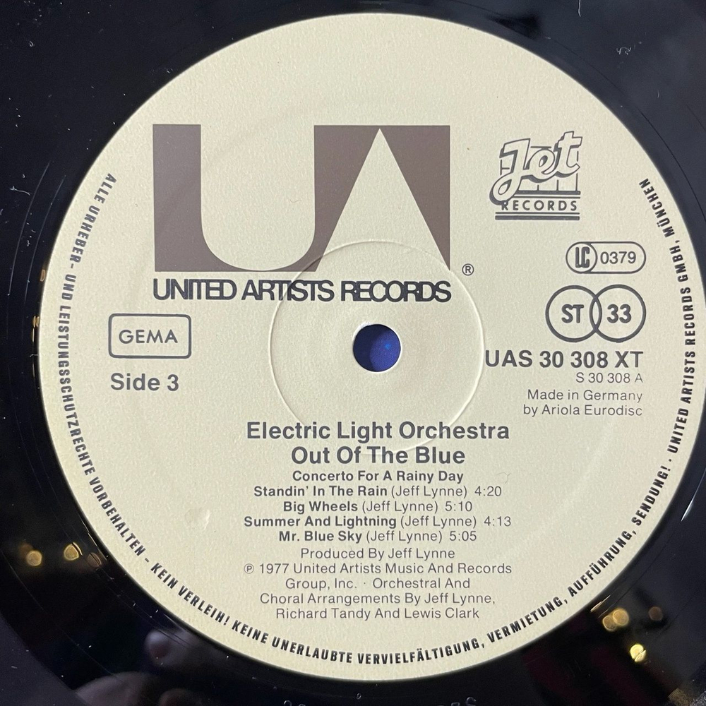 Винтажная виниловая пластинка LP Electric Light Orchestra Out Of The Blue (Germany 1977) (Постер, Игрушка)