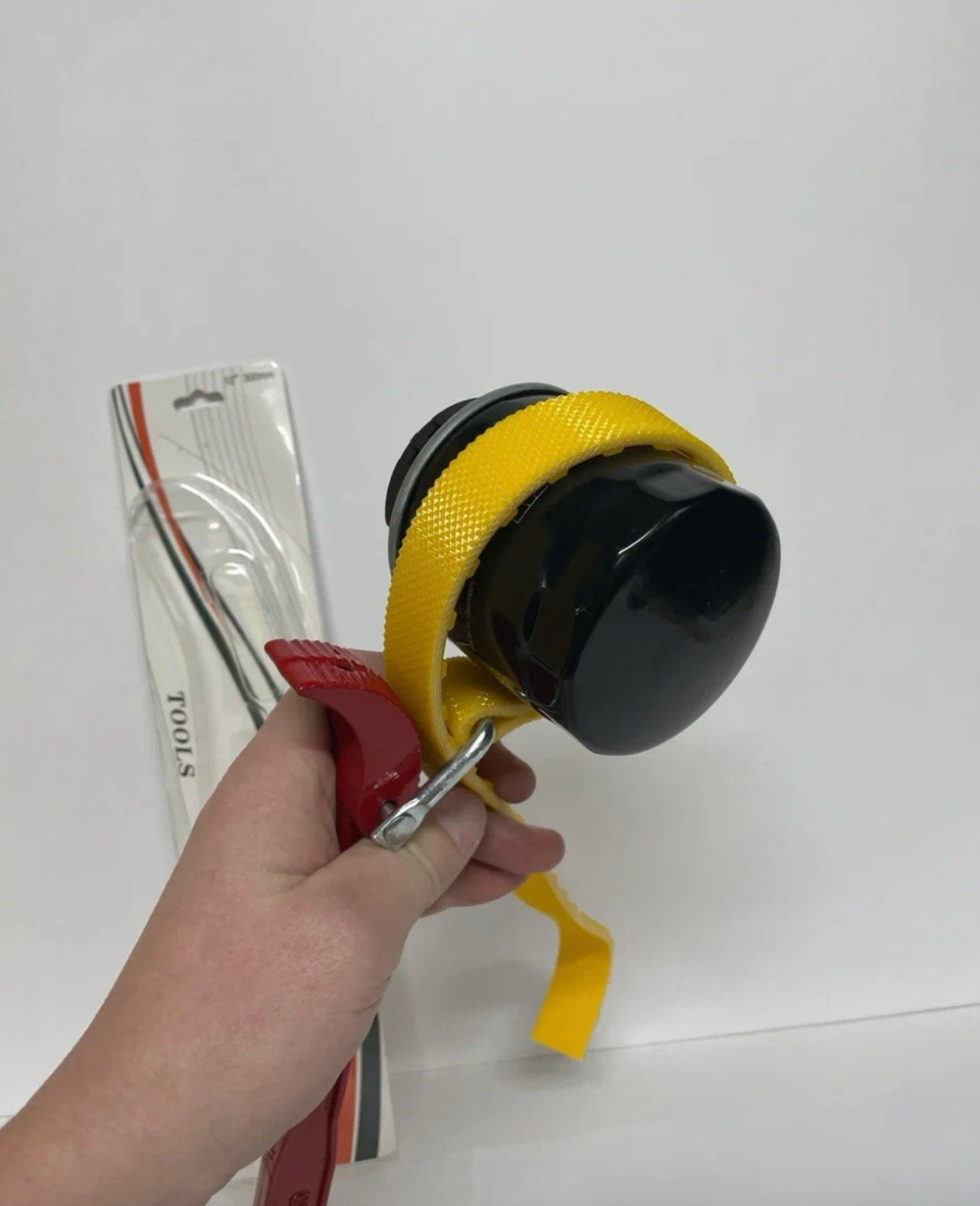 12 - 300 / Ключ для снятия масляного фильтра, 300 мм, ременный, усиленная углеродистая сталь, съемник, красно-желтый, YX9, ленточный, TG (1 шт.)