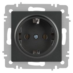 Розетка Intro Accent 6-202-07 2P+E Schuko 16А-250В IP20 СУ AL/CU графит | Intro