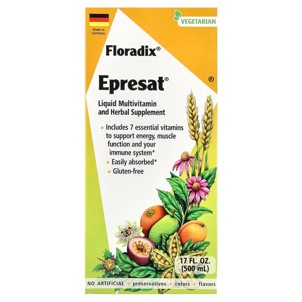 Floradix, Floradix, Epresat, жидкая растительная добавка, 500 мл (17 жидк. унц.)
