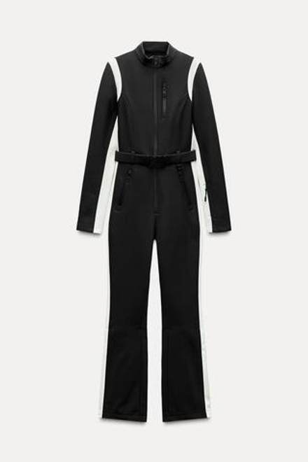 ZARA ВЕТРОЗАЩИТНЫЙ И ВОДОНЕПРОНИЦАЕМЫЙ КОМБИНЕЗОН RECCO®, ЧЕРНЫЙ/БЕЛЫЙ