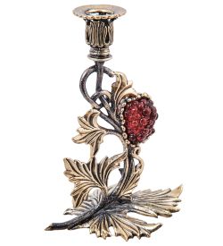 Народные промыслы AM-4002 Подсвечник «Виноградная Лоза» (латунь, янтарь)