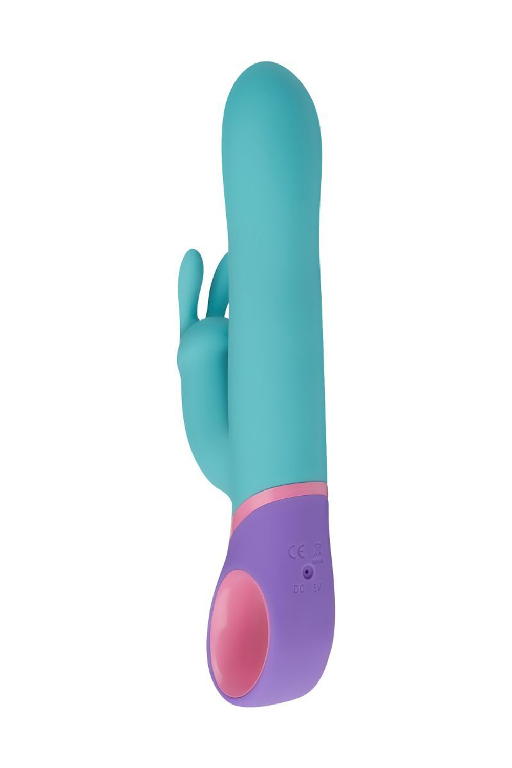 Мятный вибратор Meta с клиторальным отростком - 23 см. (Цвет: мятный)