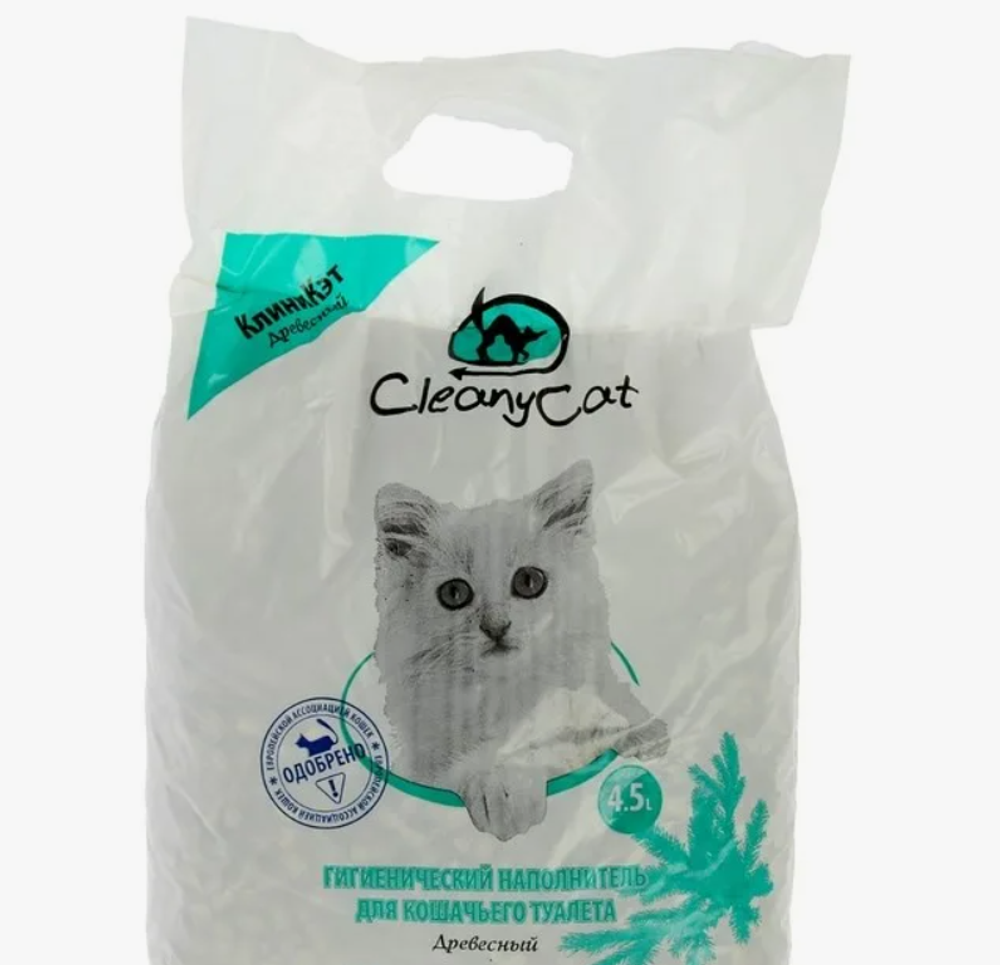 Наполнитель Клини Кэт д/кошек древесный  4,5л