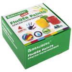 Краски пальчиковые для малышей от 1 года, 4 цвета по 40 мл, BRAUBERG "KIDS", 192278