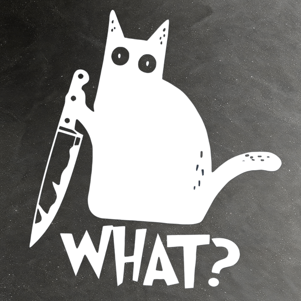 Виниловая наклейка на авто "Кот с ножом"