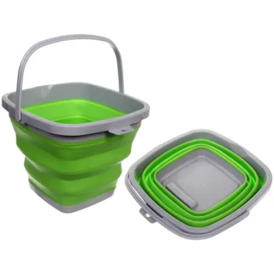 Ведро складное квадратное 10л 29х25см зеленое