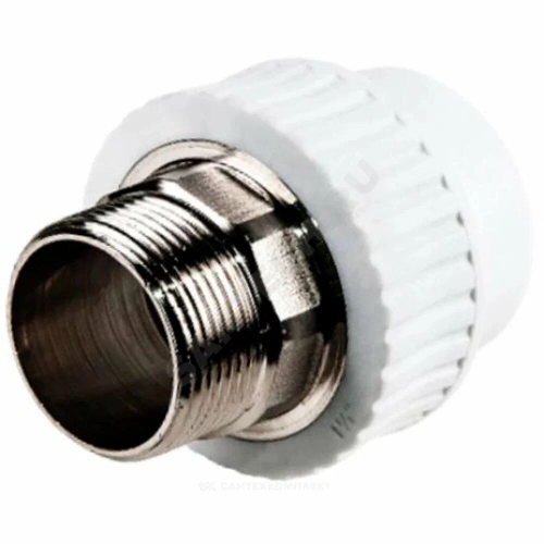 Муфта комбинированная Белая 50x1 1/2 PP-RTP н/р