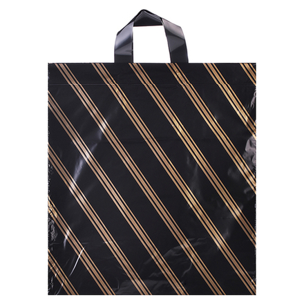 Пакет 42*38см (43мк) с петлевой ручкой "Золотая полоса" ПВД